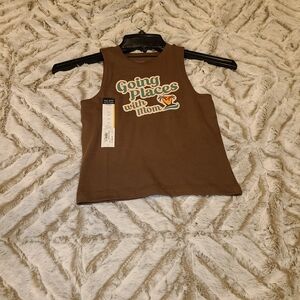 Brown Kids Tank Top - Going Places with Mom Size 3T
